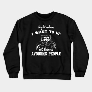 Right Where I Want To Be At Home Avoiding People Crewneck Sweatshirt